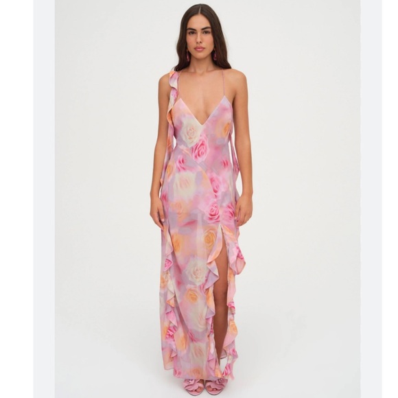 For Love And Lemons Dresses & Skirts - For Love and Lemons Spring Goddess Roses Floral Maxi Dress Size XL NWT!